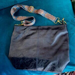 NWOT Faux Leather Black Purse Adjustable & Gorgeous Detailed Shoulder Strap